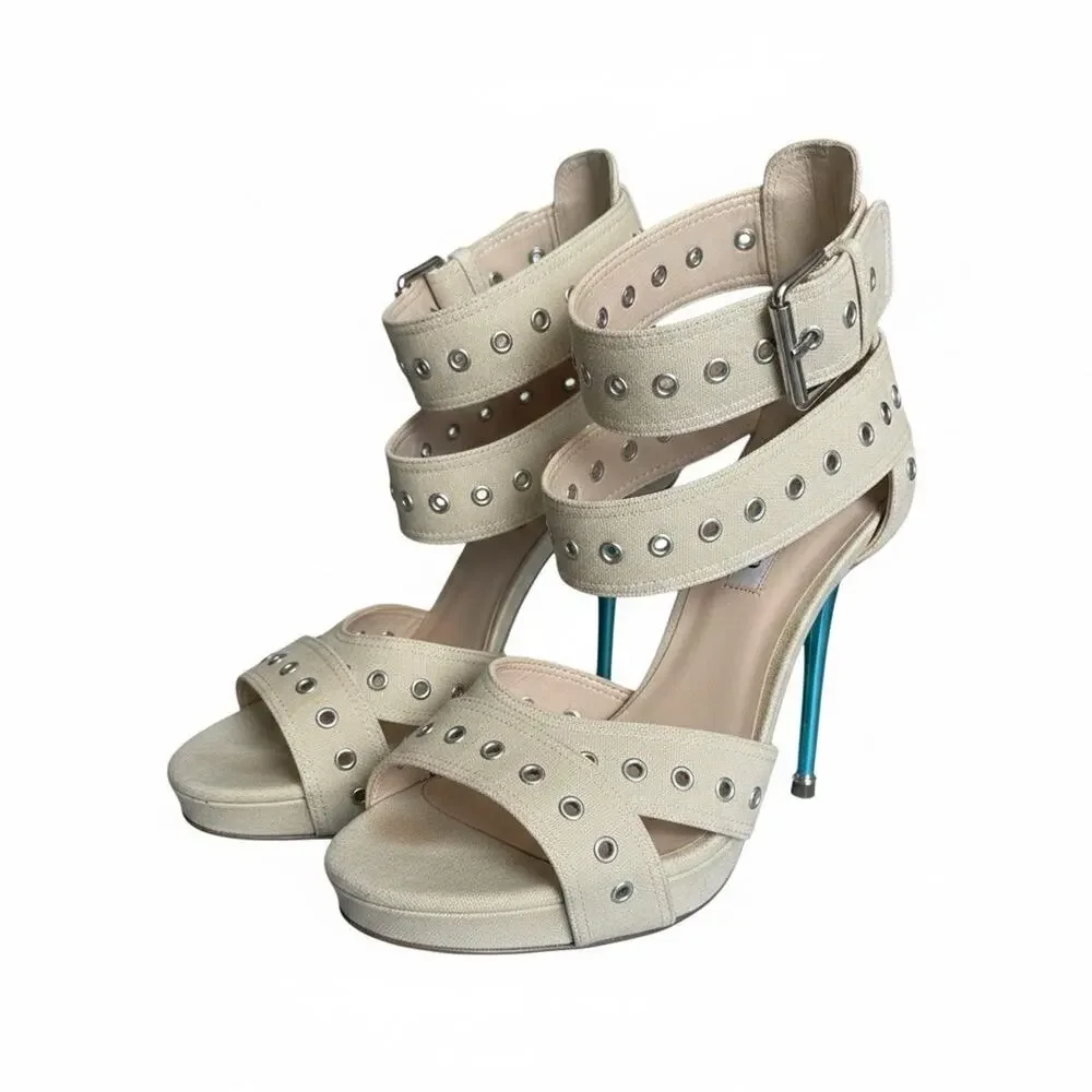 Fashion nova Strappy high heel sandals open toe stiletto heels size 9